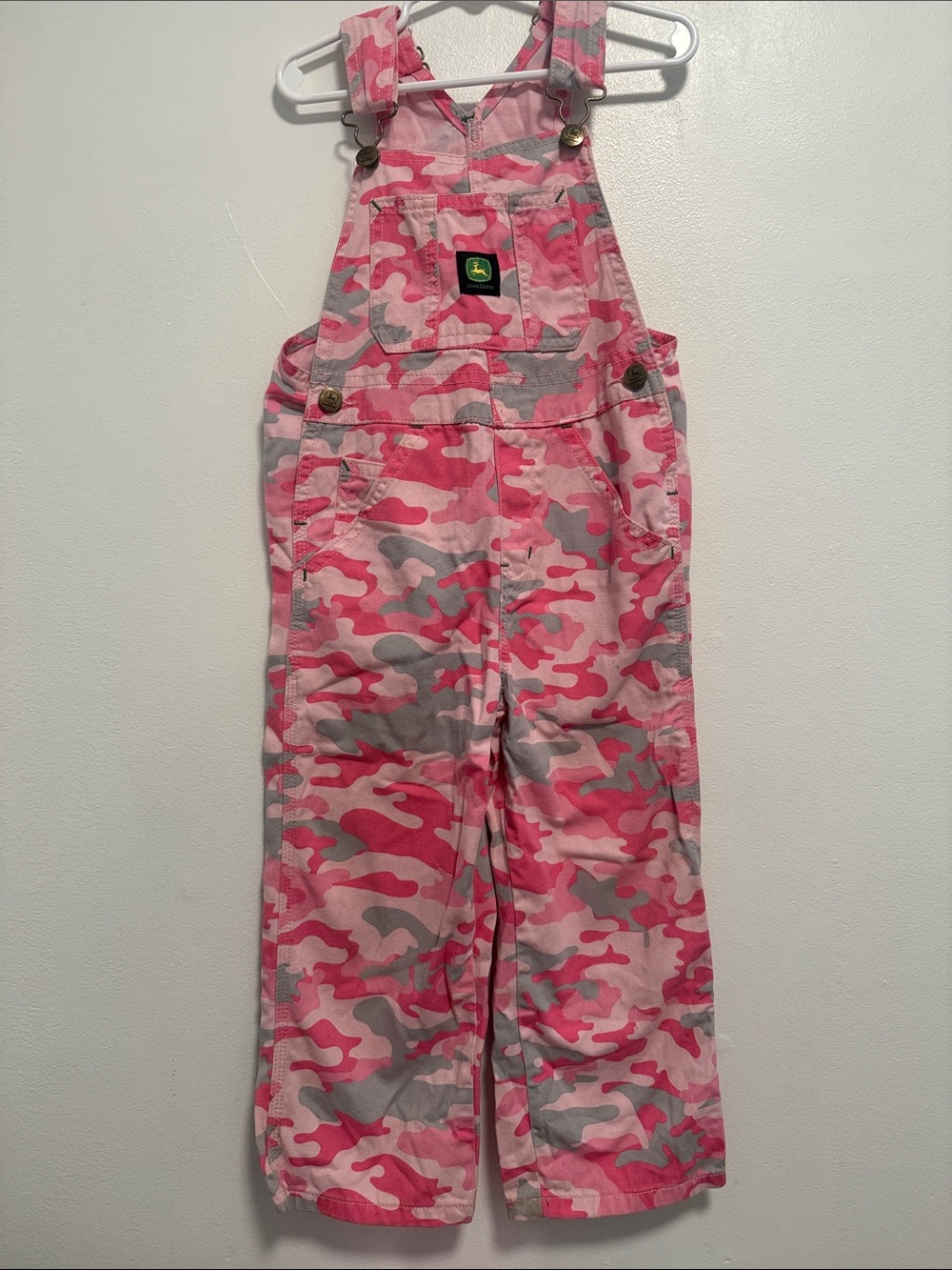 John Deere Pink Camo Girls Overalls